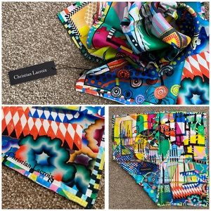 Christian Lacroix 100% Silk Scarf- vibrant colors